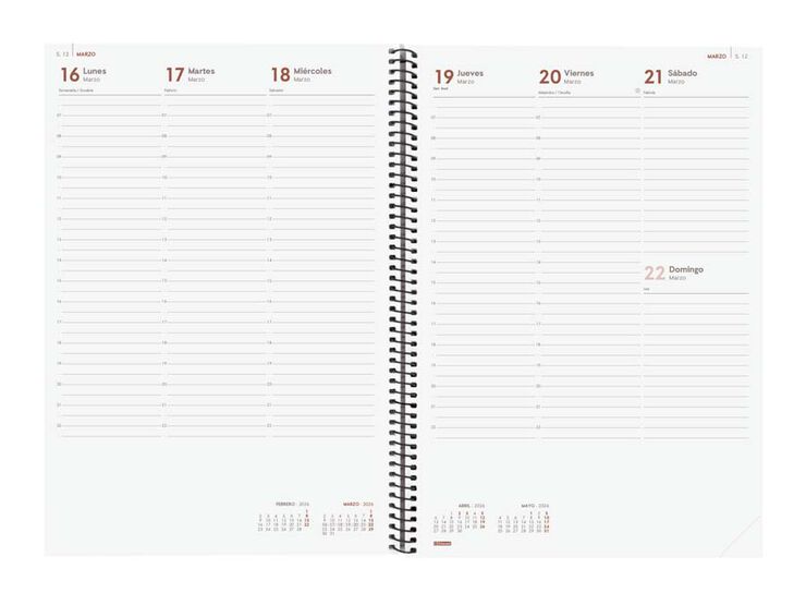 Agenda Finocam Opaque E40 sem/vista vertical cas 2026 negro