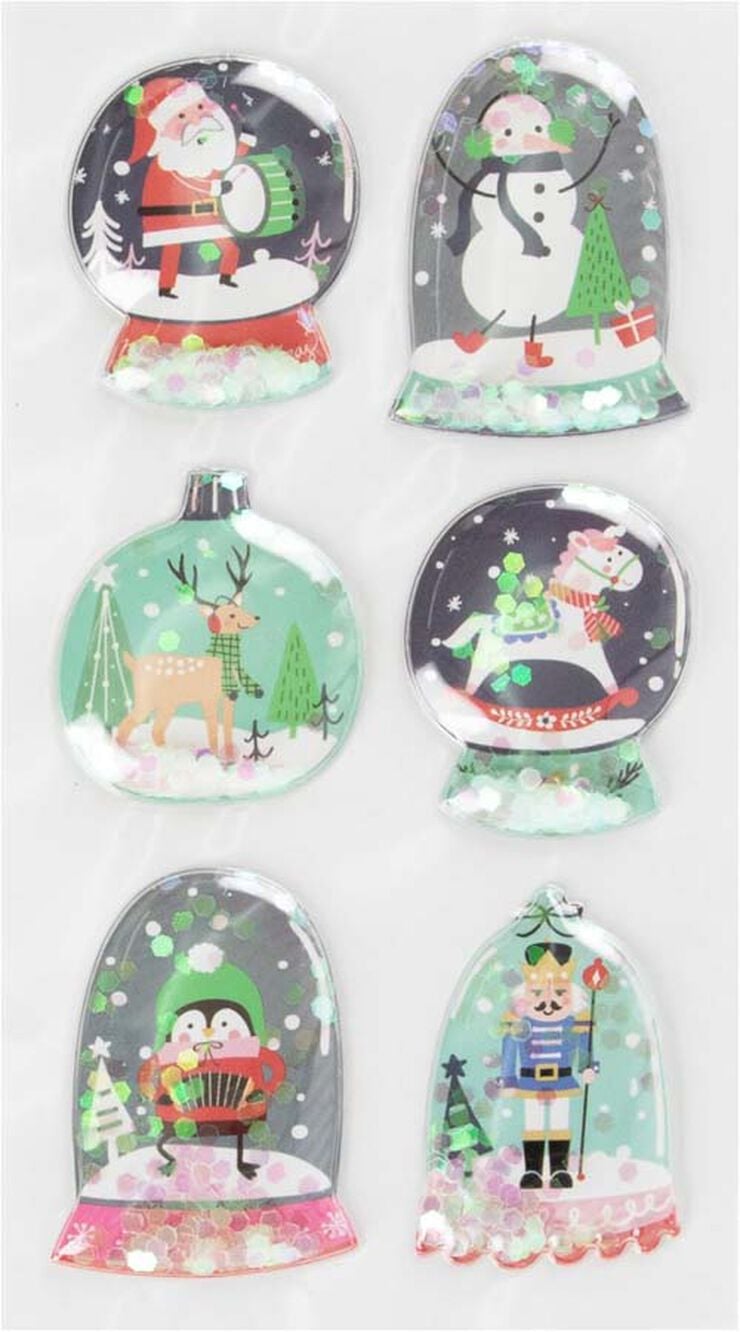 Stickers 3D Apli Navidad Bola Con Nieve