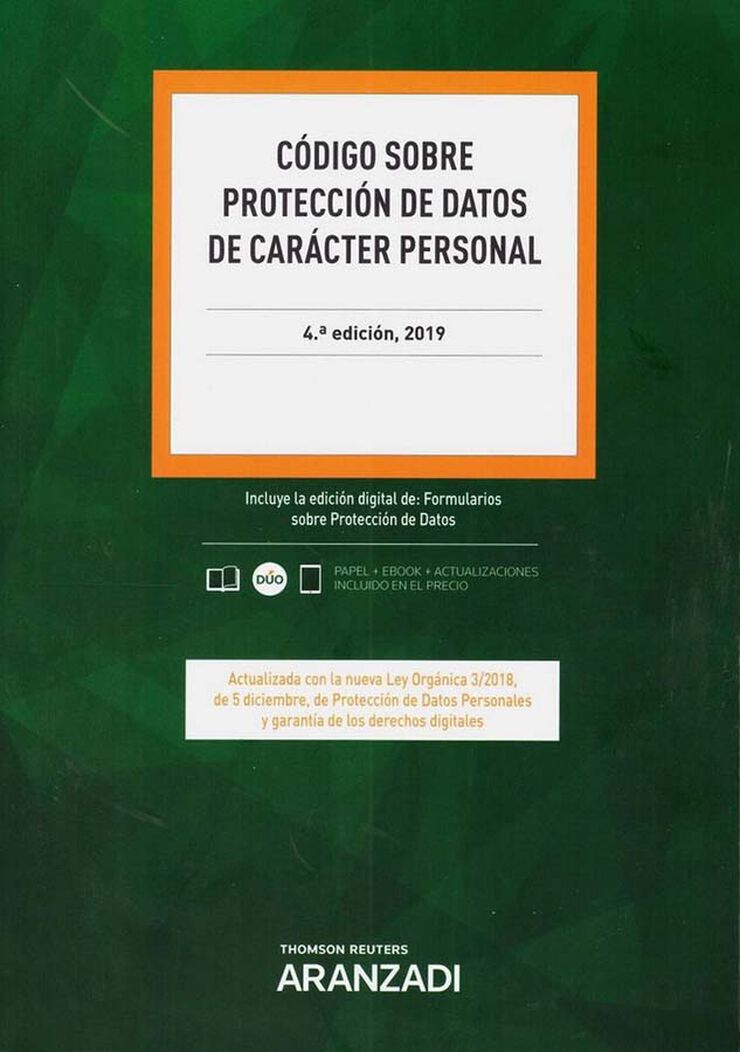 Código sobre protección de datos de carácter personal (Papel + e-book)