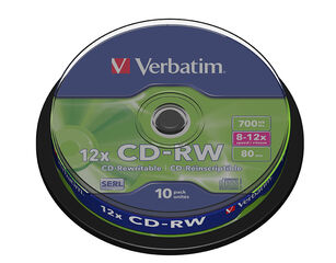 CD-RW REGRAVABLE VERBATIM PUNXO 10U