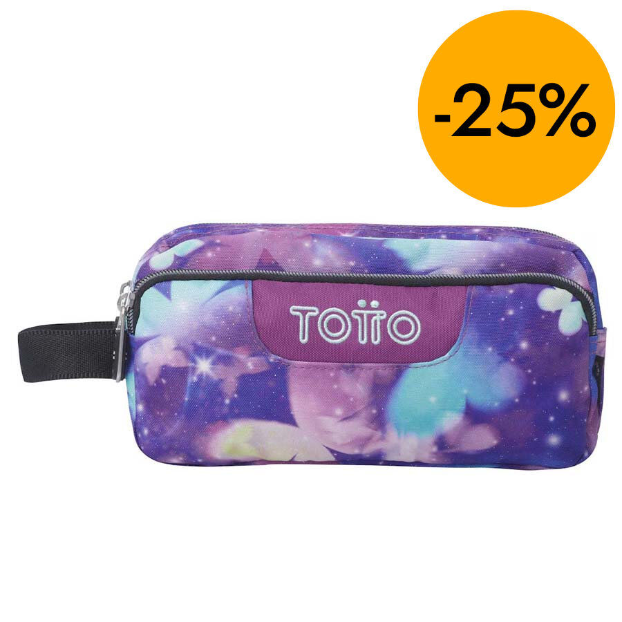Estuche 3 cremalleras Totto glitter Star Butterfly