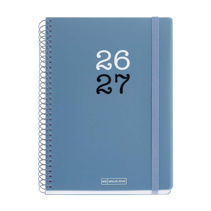Agenda Escolar Miquel Rius Espiral Plus sem/vista multiling&uuml;e 2026-2027 Azul