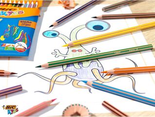 Lápices Bic Kids Evolution Stripes 18 colores