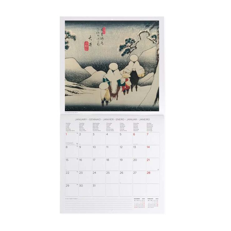 Calendario pared Legami 30X29 2024 Japanese School
