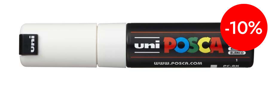 Rotulador Posca PC-8K 8mm blanco