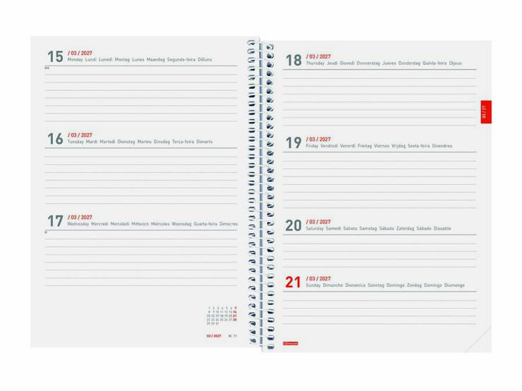 Agenda Finocam Esp.18M E10 Sem/Vista Multiling&uuml;e 2026-27 Pretty
