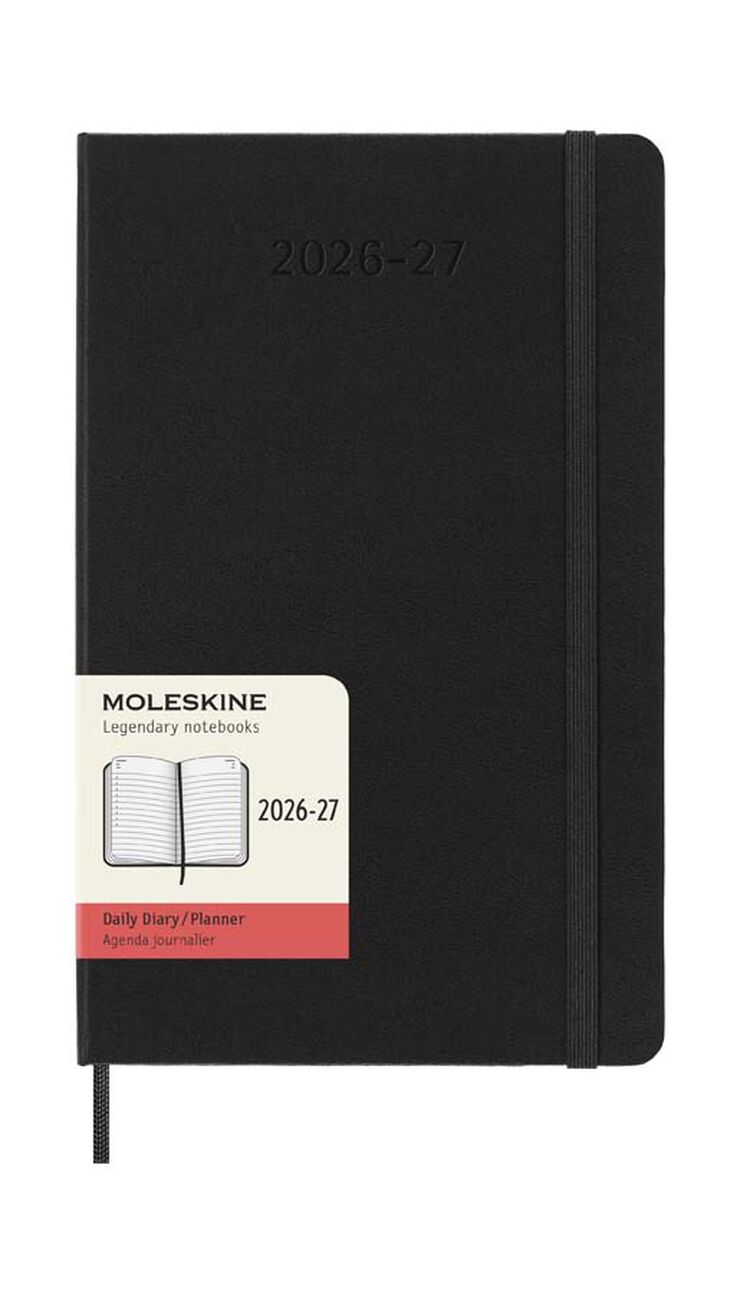 Agenda Moleskine 18 meses d&iacute;a/p&aacute;g L tapa dura negro