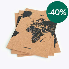 Puzzle Mapamundi corcho Miss Wood 60x30 negro