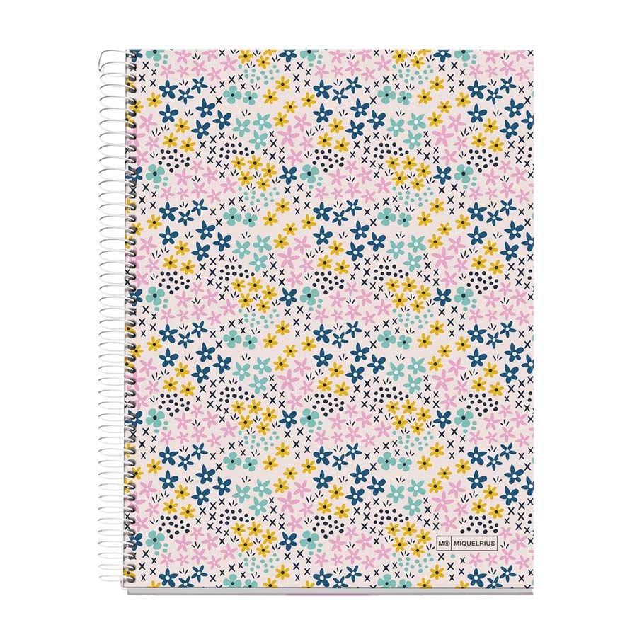 Notebook 4 A4 120 hojas 5x5 Miquelrius Happy Flower