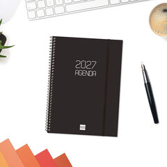 Agenda Finocam Opaque Semana Vista Vertical 2027 Catal&aacute;n Negro
