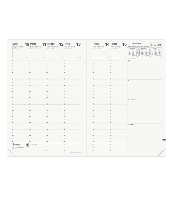 Agenda Quo Vadis 13M Ministre 16x24 cm Semana Vista Castellano 2027 Lino