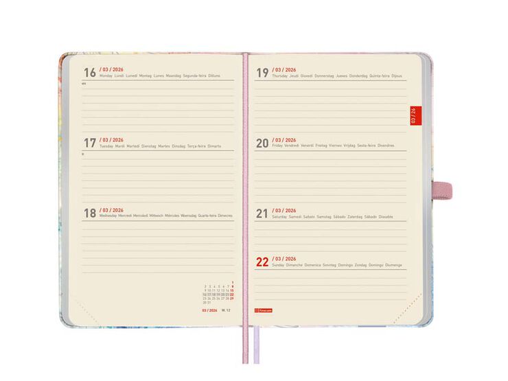 Agenda Finocam 18 meses M3 sem/vista mult 2025-26 pretty