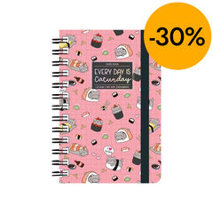 Agenda Legami 16 mesos espiral setm/vista multiling&uuml;e 2025-26 Sushi Cat