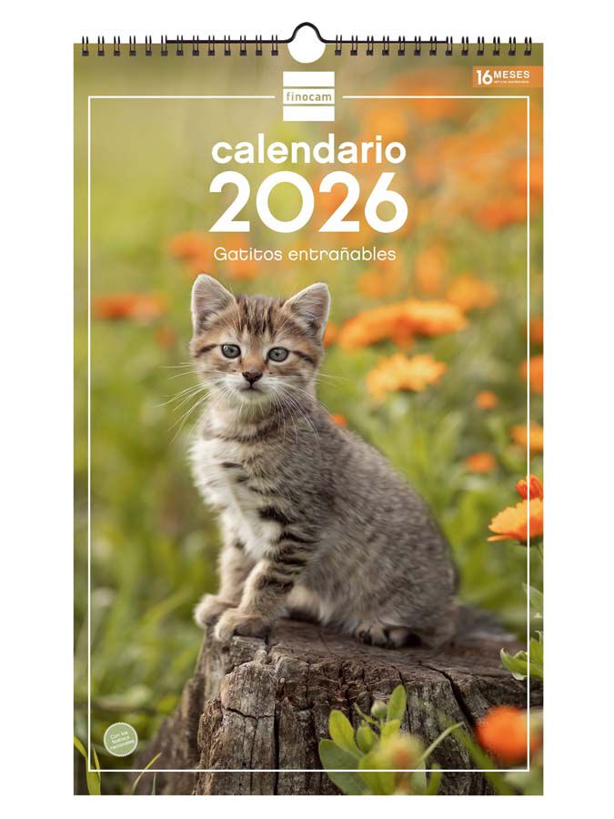 Calendari paret Finocam espiral 25x40 2026 Gatets castell&agrave;