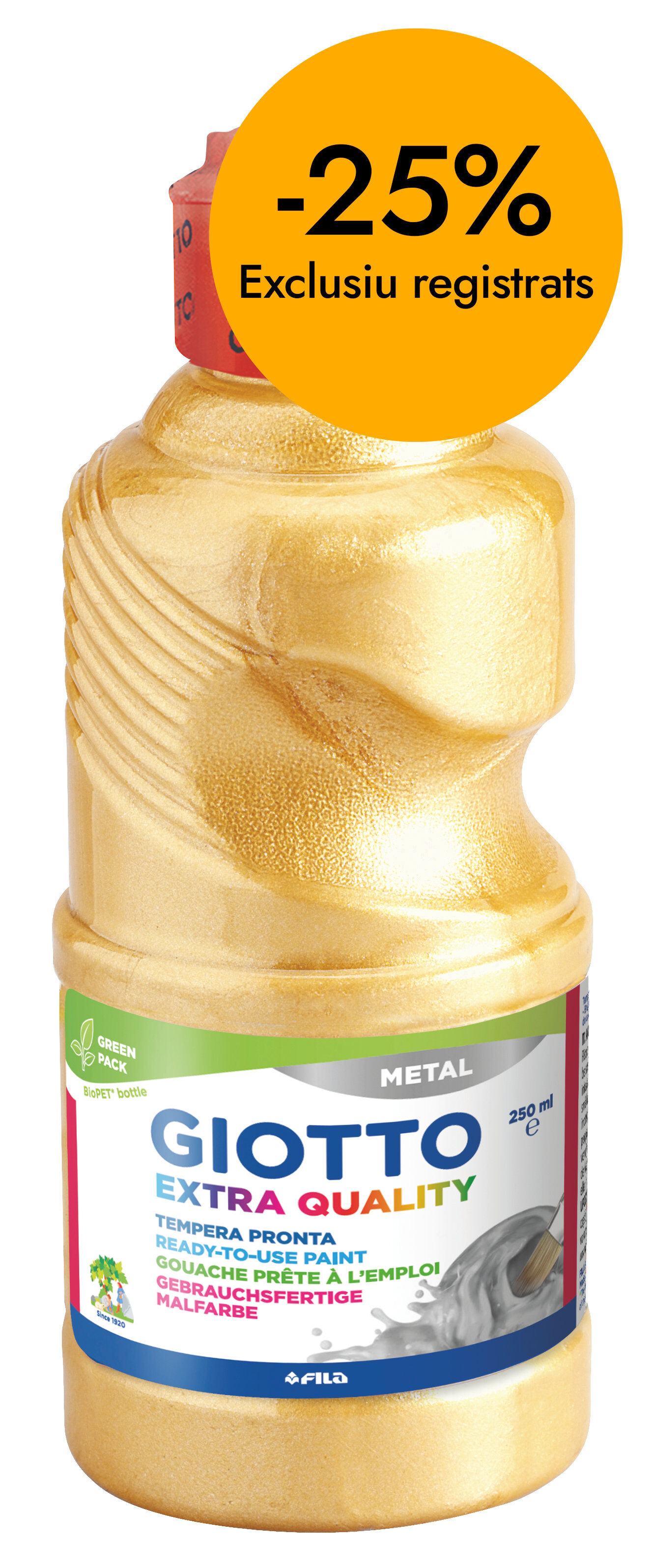T&eacute;mpera Giotto Metal 250ml oro