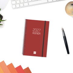 Agenda Finocam Opaque Setmana Vista Horitzontal 2027 Catal&agrave; Bordeus