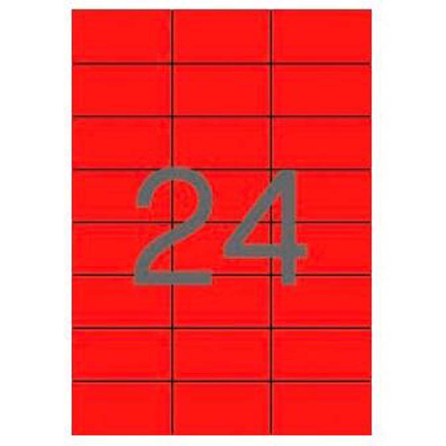 Etiqueta Apli Inkjet 70x37 rojo 20 hojas