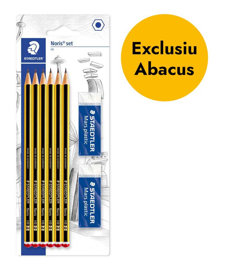 Set Staedtler 6 Llapis Noris HB + 2 gomes