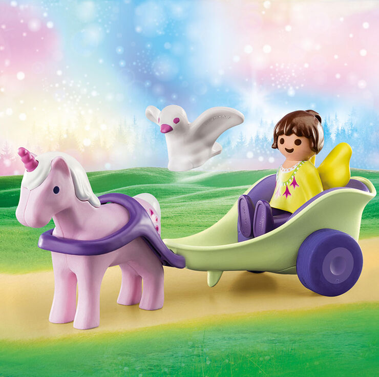 Playmobil 1.2.3 Carruaje Unicornio con Hada (70401)