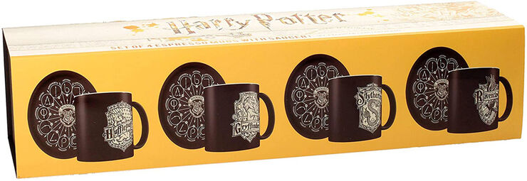 Set 4 mini tazas y platos de Harry Potter