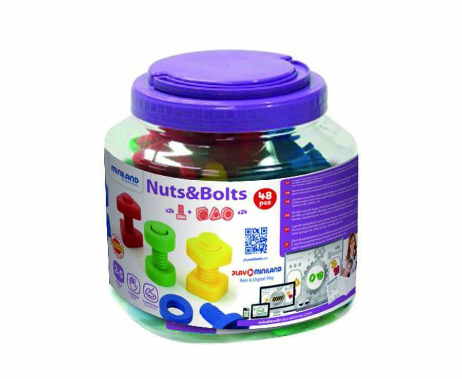 Tuercas y tornillos Miniland 48 unidades