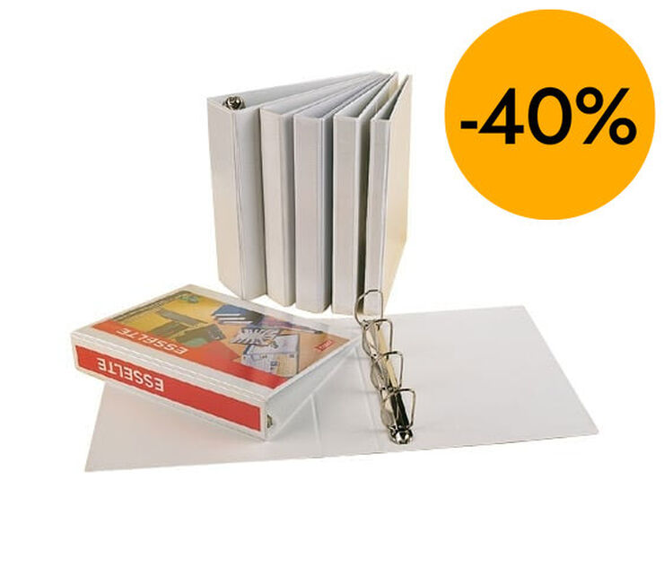 Carpeta canguro Esselte Plus A4 2 anillas 40mm blanco