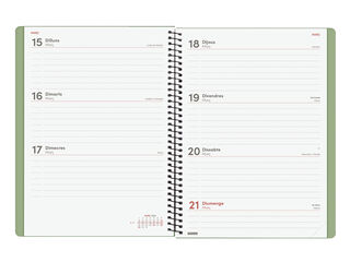 Agenda Finocam My Semana Vista Horizontal 2027 Catal&aacute;n Verde