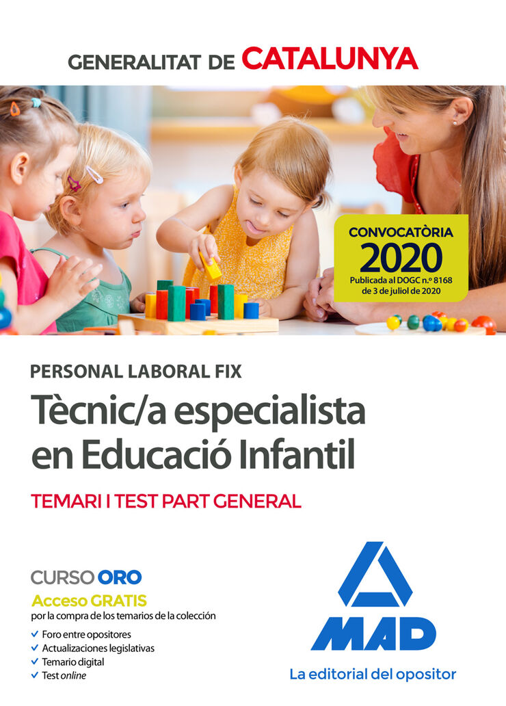 Personal laboral fix de tècnic/a especialista en educació infantil de la Generalitat de Catalulnya