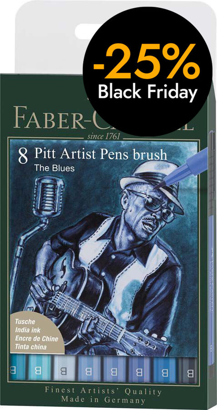 Pitt Artist Pen Faber-Castell The Blues 8 cues blaves