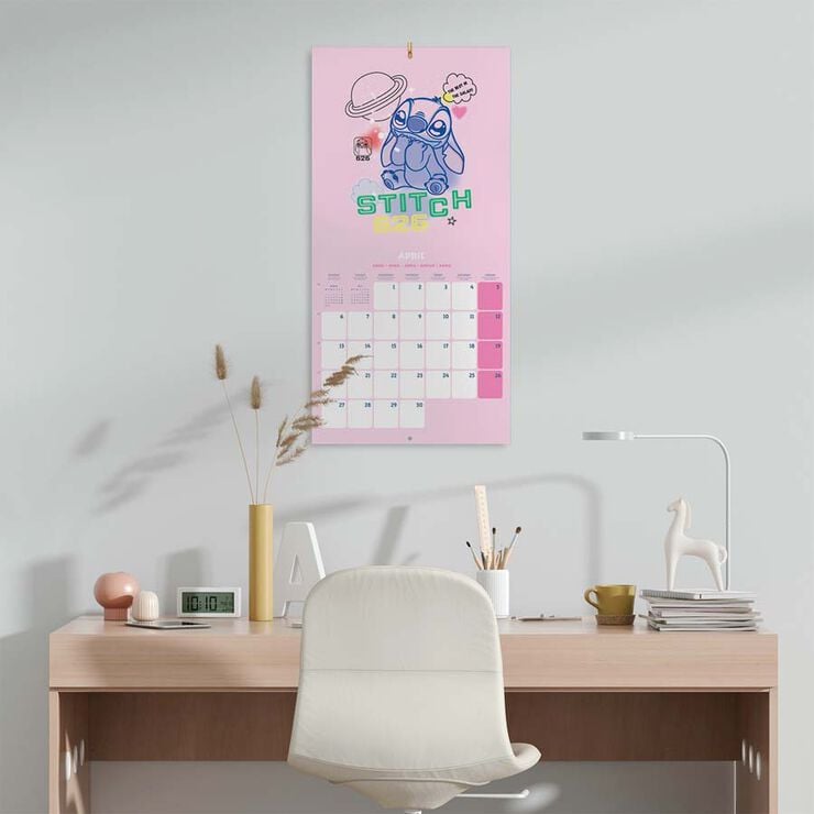 Calendario pared 2026 30x30cm Disney Stitch