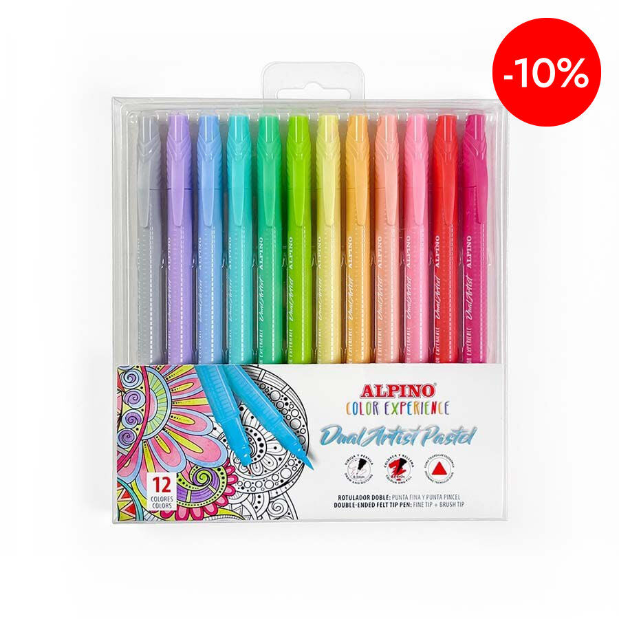 Rotuladores Alpino Dual Artist Color Experience pastel 12 colores