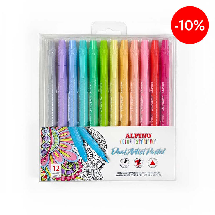 Rotuladores Alpino Dual Artist Color Experience pastel 12 colores