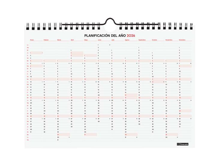 Calendario Finocam pared 16 meses  21x15cm cas 2025-26