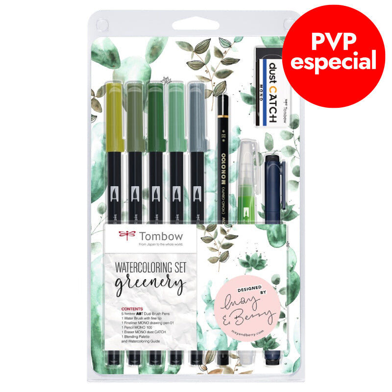 Set acuarela Tombow Greenery