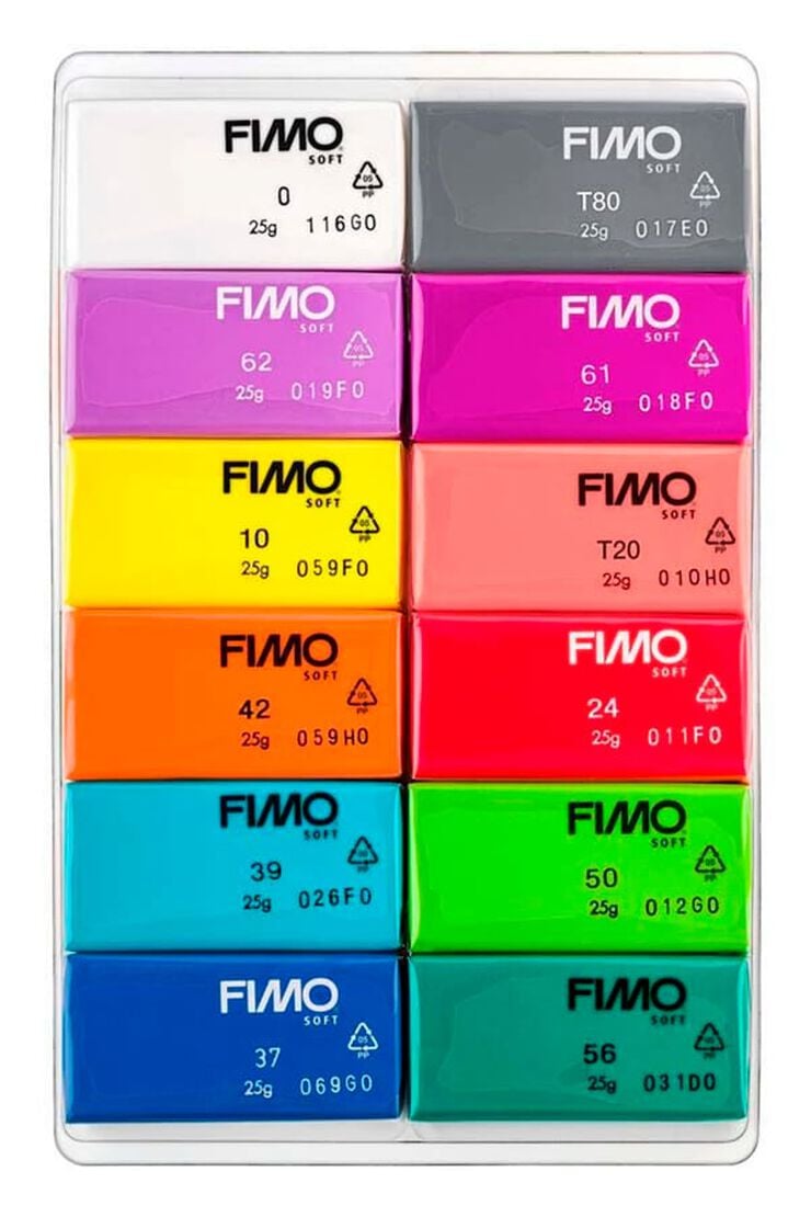 Pasta para modelar Fimo Soft 300g brillante 12 colores
