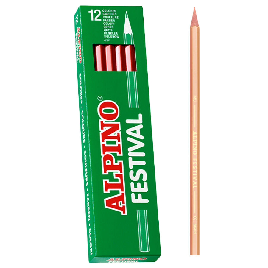 L&aacute;pices de colores Alpino Festival salm&oacute;n 12u