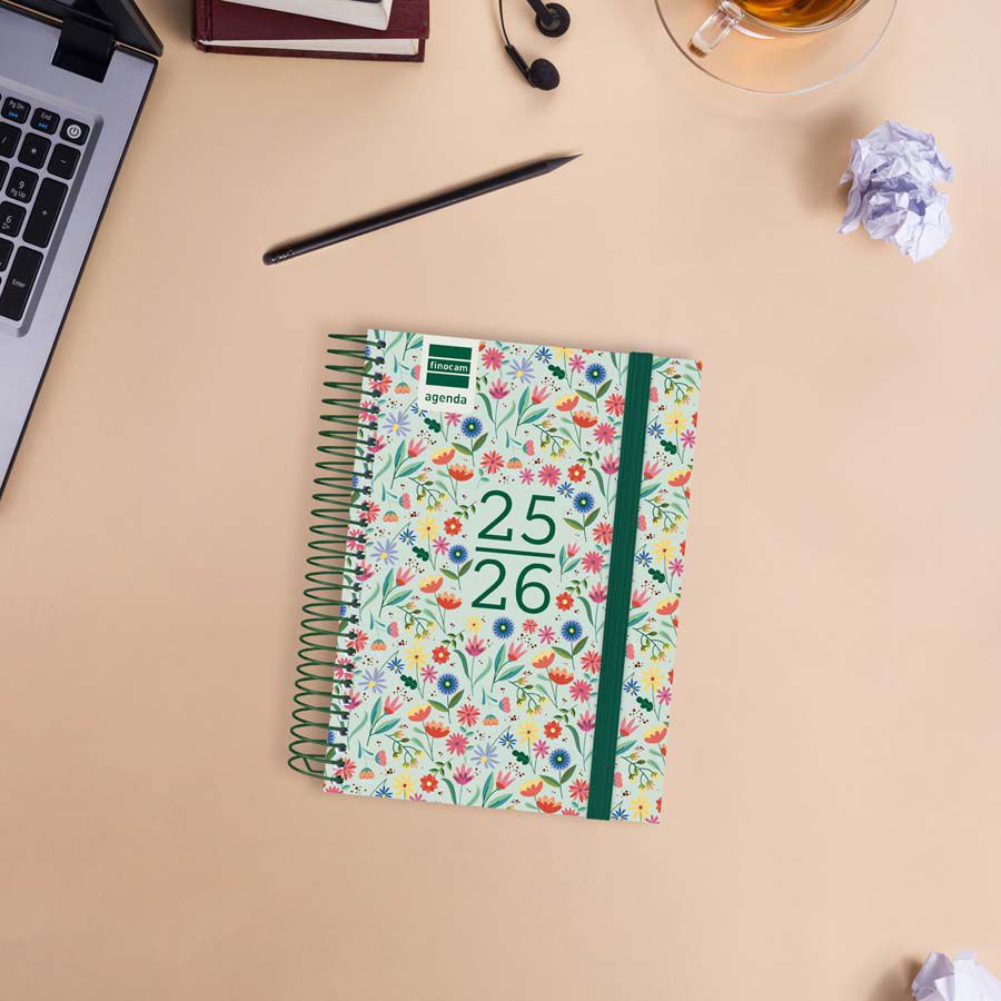 Agenda Finocam escolar Secundaria 1/8 d&iacute;a/p&aacute;g cat 2025-26 fiori