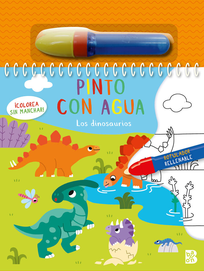Pinto con agua - Los dinosaurios