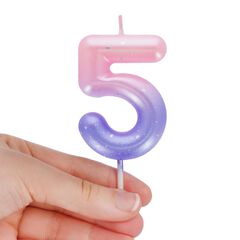 Espelma Legami rosa/lila núm.5
