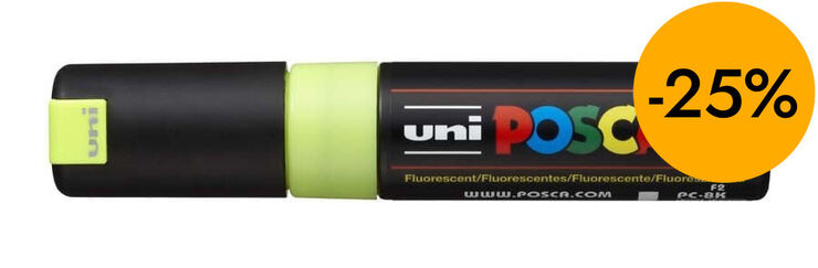 Rotulador Posca PC-8K 8mm amarillo fluorescente