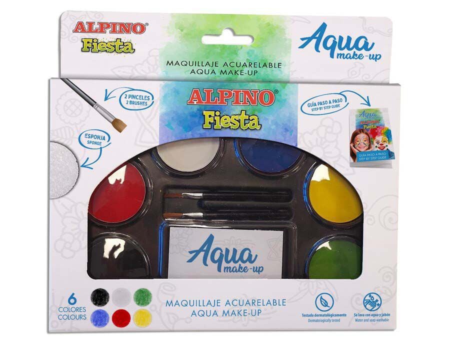Maquillatge aquarel&middot;lable Alpino Fiesta 6 colors