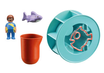 Playmobil 1.2.3 Rueda de Agua con Bebé Tiburón 70636