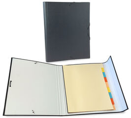 Carpeta acordeón con gomas A4 Senfort negro 8 separadores