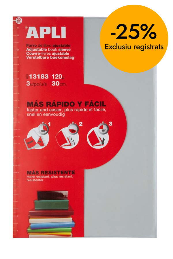 Bolsa forro libros ajustable Apli 290mm 3u