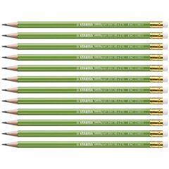 Llapis grafit amb goma Stabilo green 12u