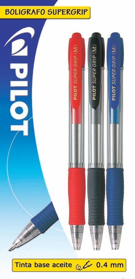 Bol&iacute;grafs Pilot Supergrip negre/blau/vermell 3 colors