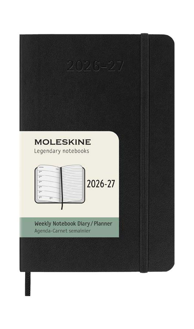 Agenda Moleskine 18 meses sem/vista P tapa blanda negro