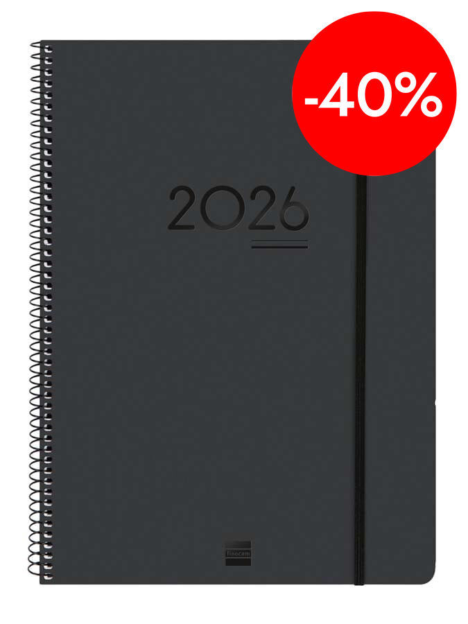 Agenda Finocam 16 mesos Ikon E40 setm/vista vertical mult 2025-26 negre