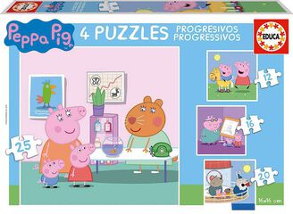 Puzles Progresivos 12-20-25-25 Peppa Pig
