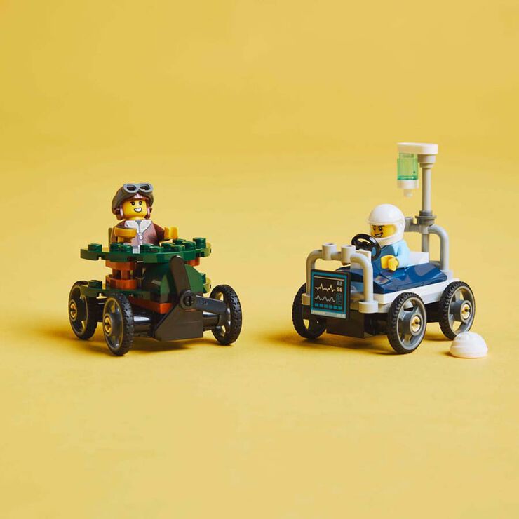 LEGO® LEGO City Pack de Cotxes de Carreres: Avió vs. Llit d’Hospital 60459